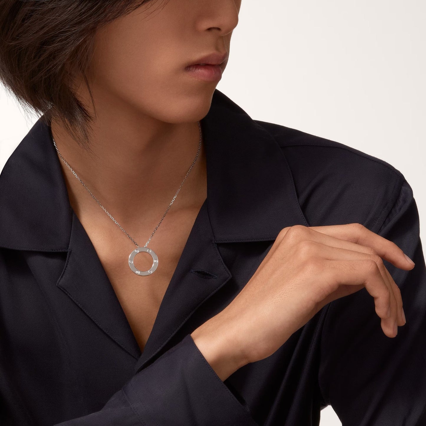 [Renovia Jewelry]LOVE NECKLACE 16MM 3 DIAMONDS