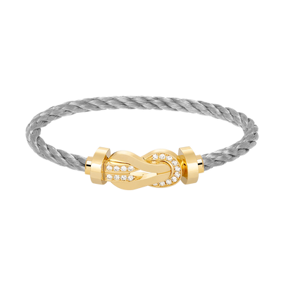 [Renovia Jewelry]CHANCE LARGE 8 FIGURE BUCKLE HALF DIAMOND BRACELET GOLD