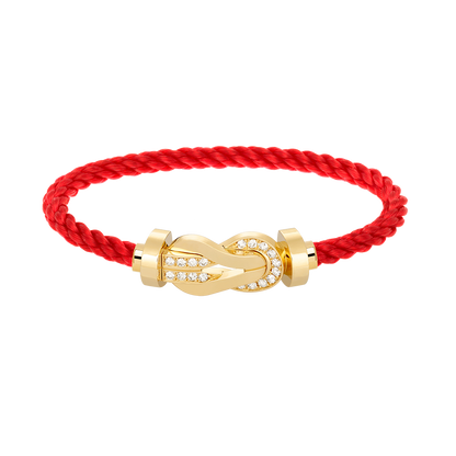 [Renovia Jewelry]CHANCE LARGE 8 FIGURE BUCKLE HALF DIAMOND BRACELET GOLD