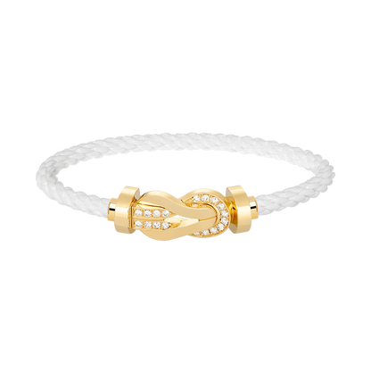 [Renovia Jewelry]CHANCE LARGE 8 FIGURE BUCKLE HALF DIAMOND BRACELET GOLD