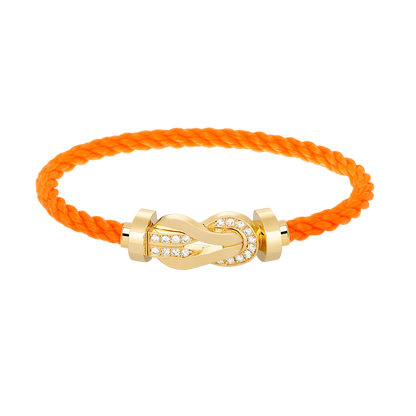 [Renovia Jewelry]CHANCE LARGE 8 FIGURE BUCKLE HALF DIAMOND BRACELET GOLD