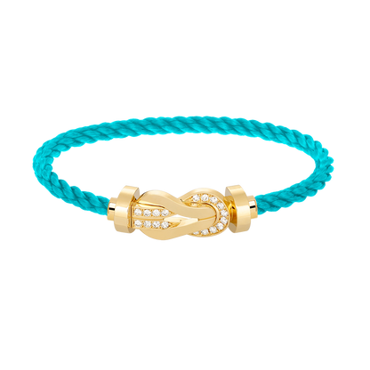 [Renovia Jewelry]CHANCE LARGE 8 FIGURE BUCKLE HALF DIAMOND BRACELET GOLD