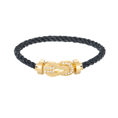 [Renovia Jewelry]CHANCE LARGE 8 FIGURE BUCKLE HALF DIAMOND BRACELET GOLD