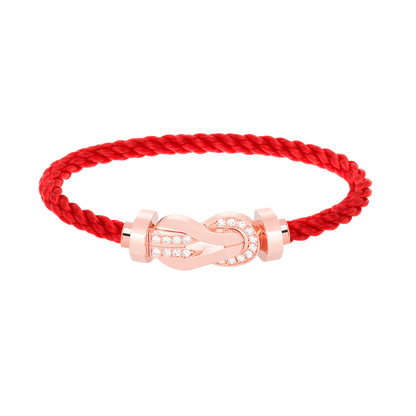 [Renovia Jewelry]CHANCE LARGE 8 FIGURE BUCKLE HALF DIAMOND BRACELET ROSE GOLD