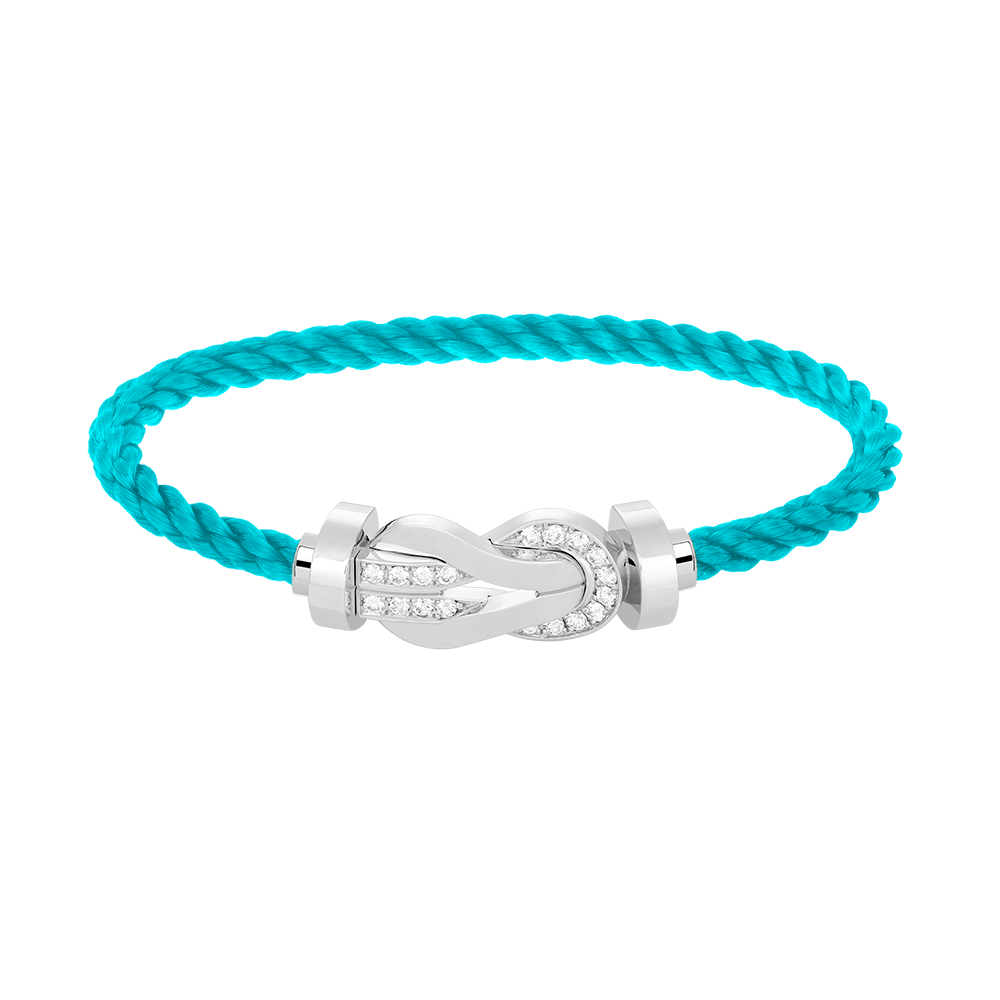 [Renovia Jewelry]CHANCE LARGE 8 FIGURE BUCKLE HALF DIAMOND BRACELET SILVER
