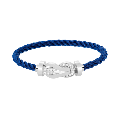 [Renovia Jewelry]CHANCE LARGE 8 FIGURE BUCKLE HALF DIAMOND BRACELET SILVER