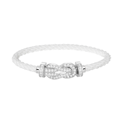 [Renovia Jewelry]CHANCE LARGE 8 FIGURE BUCKLE FULL DIAMOND BRACELET SILVER