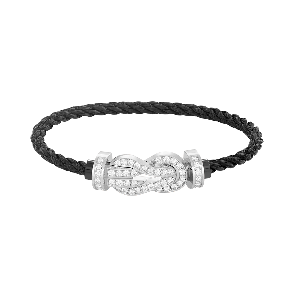 [Renovia Jewelry]CHANCE LARGE 8 FIGURE BUCKLE FULL DIAMOND BRACELET SILVER
