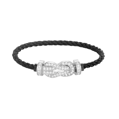 [Renovia Jewelry]CHANCE LARGE 8 FIGURE BUCKLE FULL DIAMOND BRACELET SILVER