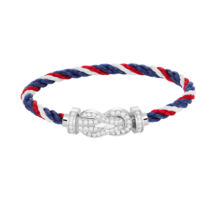 [Renovia Jewelry]CHANCE LARGE 8 FIGURE BUCKLE FULL DIAMOND BRACELET SILVER