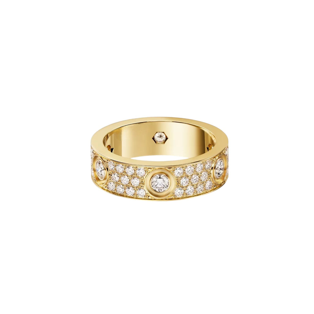 [Renovia Jewelry]LOVE 5.5MM FULL-PAVE 6-DIAMOND RING