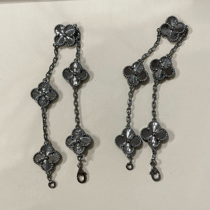 [Renovia Jewelry]CLOVER 5 MOTIF BLACK BRACELET