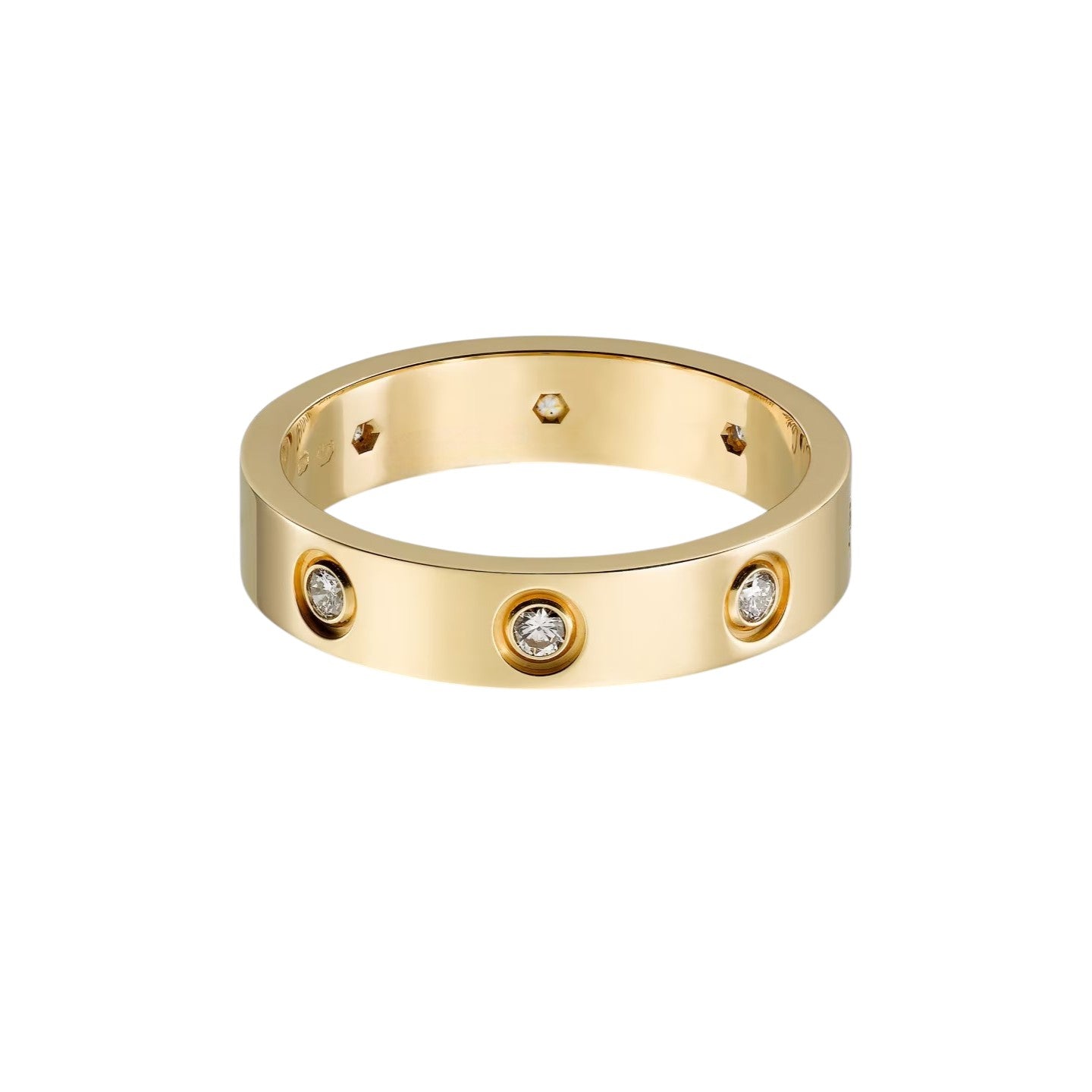 [Renovia Jewelry]LOVE 4MM 8 DIAMOND RING