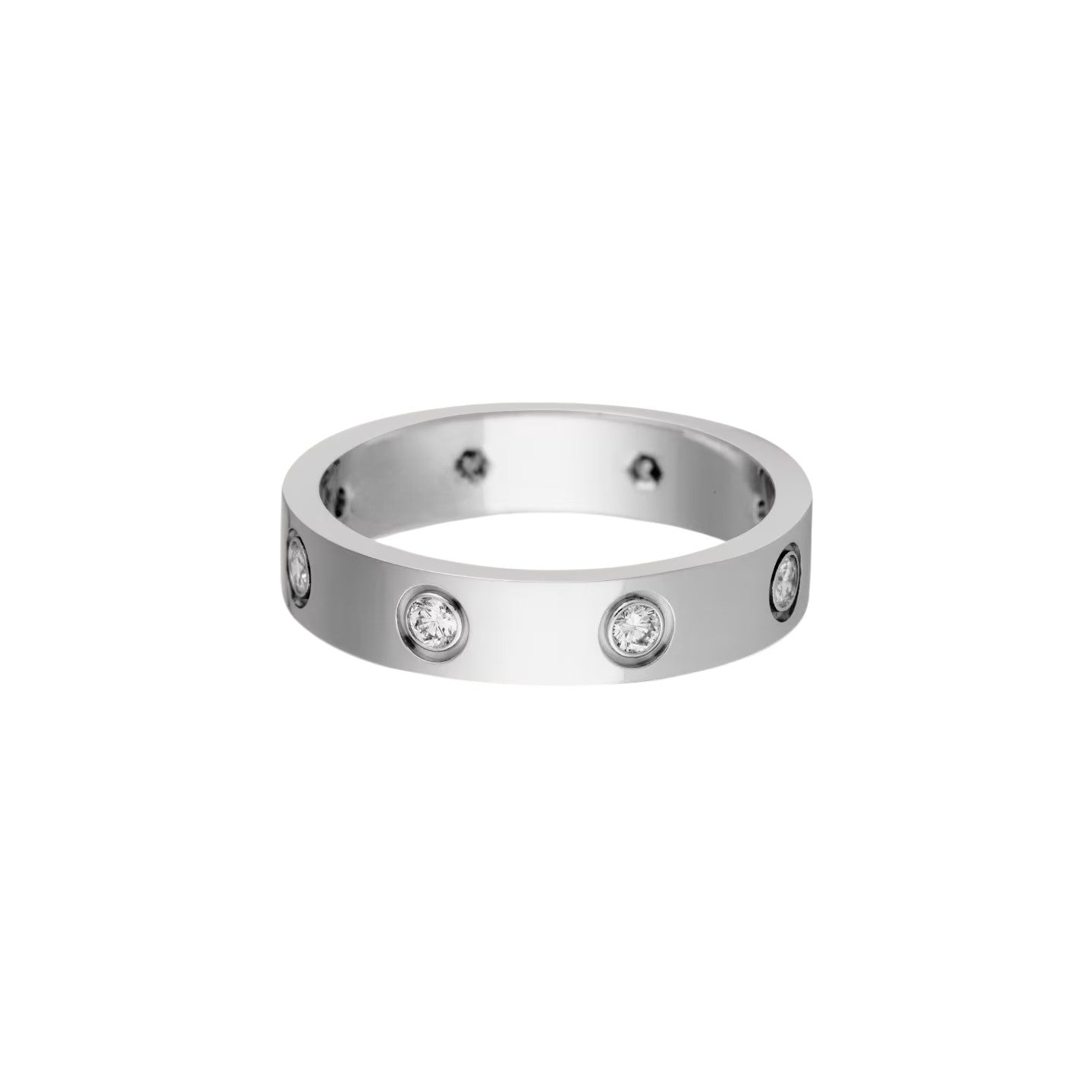 [Renovia Jewelry]LOVE 4MM 8 DIAMOND RING