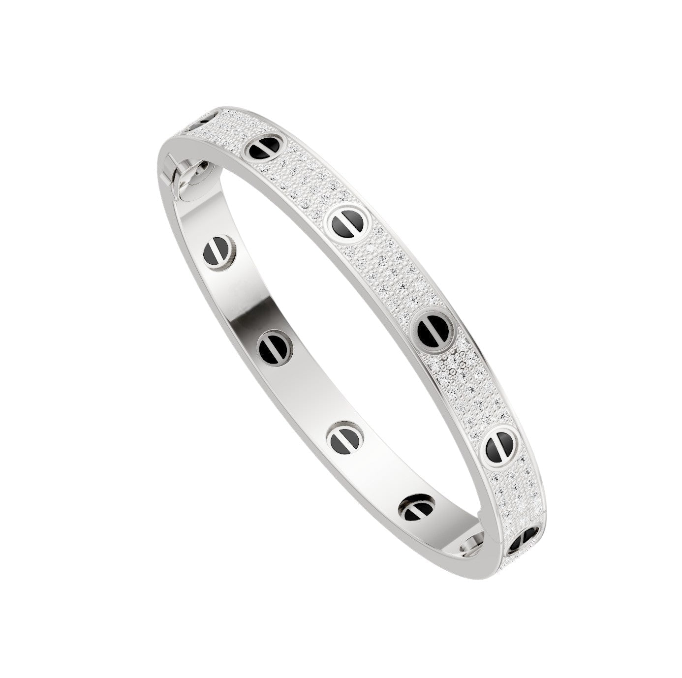 [Renovia Jewelry]LOVE BRACELET 6.1MM DIAMOND-PAVED CERAMIC