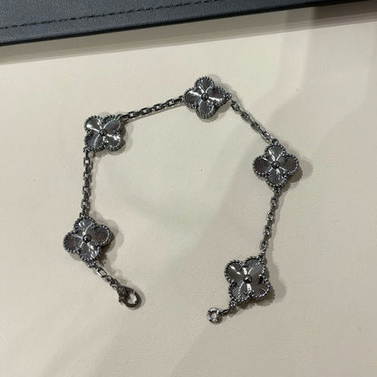 [Renovia Jewelry]CLOVER 5 MOTIF BLACK BRACELET