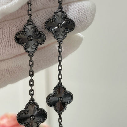 [Renovia Jewelry]CLOVER 5 MOTIF BLACK BRACELET