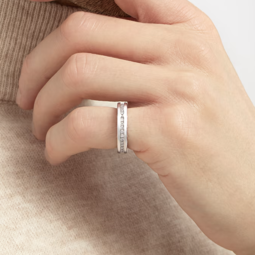 [Renovia Jewelry]ZERO 1 ONE-BAND PAVED DIAMONDS ON THE SPIRAL RING