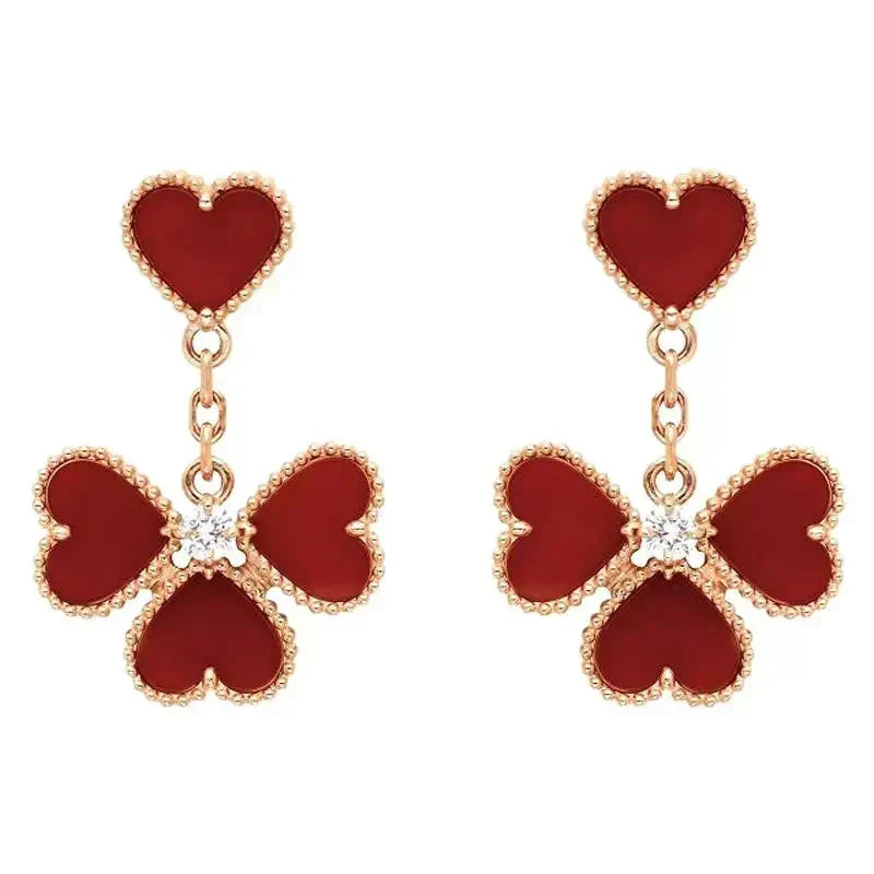 [Renovia Jewelry]SWEET CLOVER CARNELIAN EARRINGS