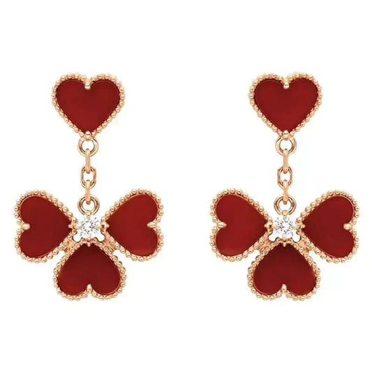 [Renovia Jewelry]SWEET CLOVER CARNELIAN EARRINGS