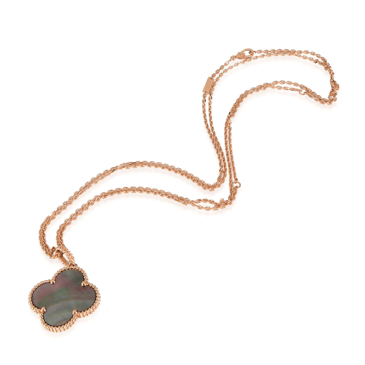 [Renovia Jewelry]CLOVER 25MM GOLD DARK MOP BIG CLOVER NECKLACE