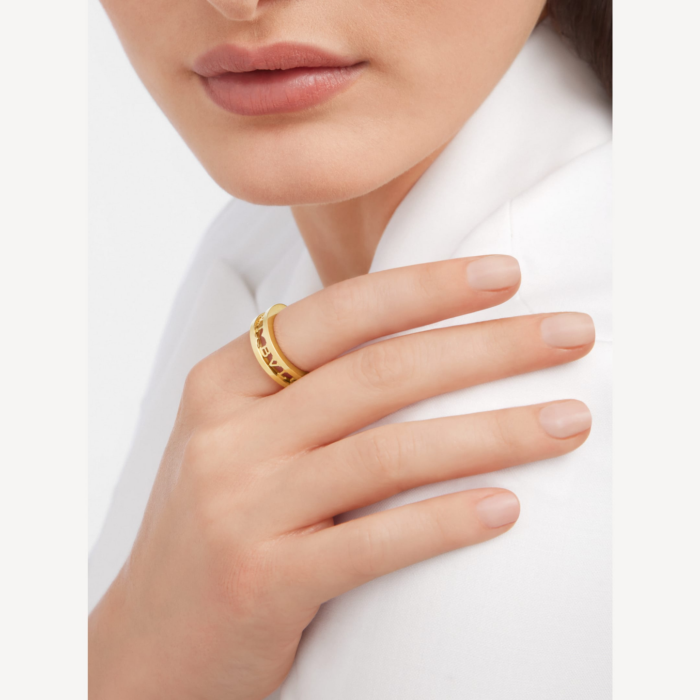 [Renovia Jewelry]ZERO 1 ONE-BAND WITH OPENWORK LOGO SPIRAL RING