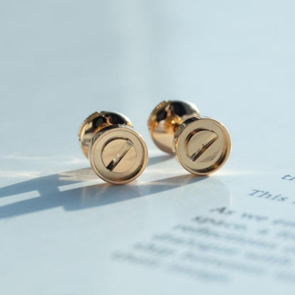 [Renovia Jewelry]LOVE EARRINGS PINK GOLD 10MM
