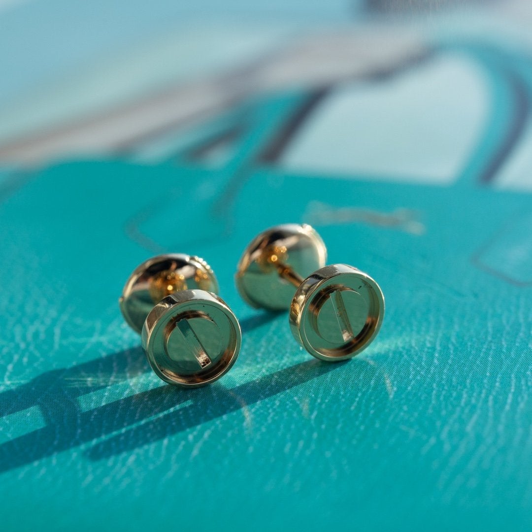 [Renovia Jewelry]LOVE EARRINGS PINK GOLD 10MM