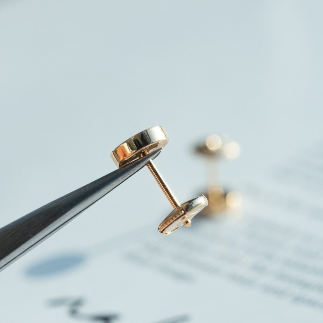 [Renovia Jewelry]LOVE EARRINGS PINK GOLD 10MM