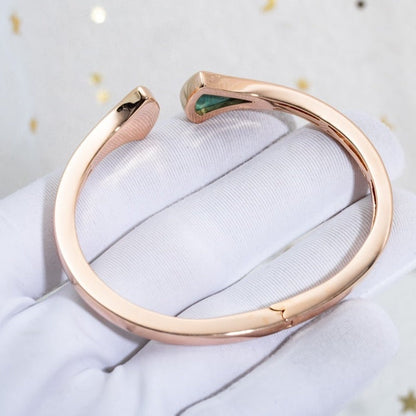 [Renovia Jewelry]DREAM BRACELET OPEN MALACHITE PINK GOLD