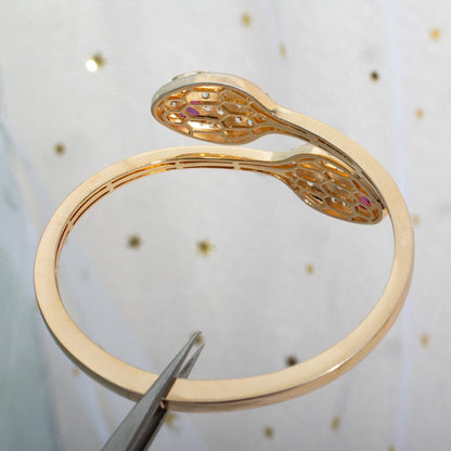 [Renovia Jewelry]SERPENTI BRACELET PINK GOLD DIAMOND DOUBLE SNAKE