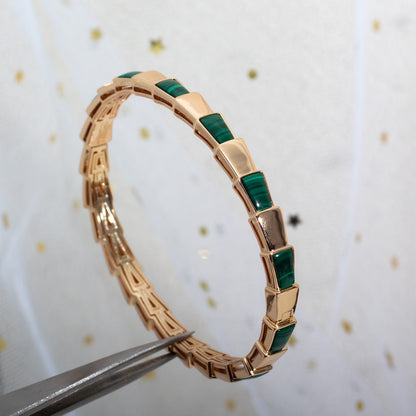[Renovia Jewelry]SERPENTI BRACELET PINK GOLD MALACHITE