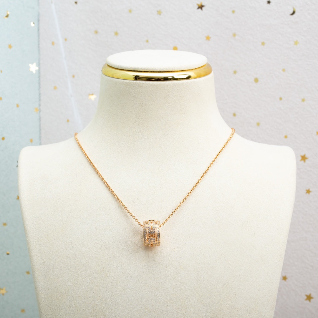 [Renovia Jewelry]PARENTESI NECKLACE PINK GOLD DIAMOND