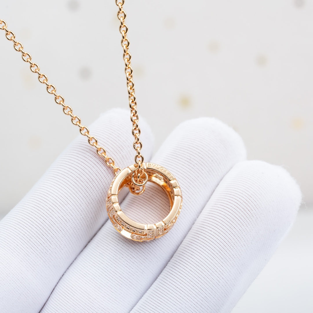[Renovia Jewelry]PARENTESI NECKLACE PINK GOLD DIAMOND