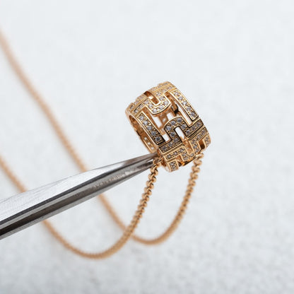 [Renovia Jewelry]PARENTESI NECKLACE PINK GOLD DIAMOND