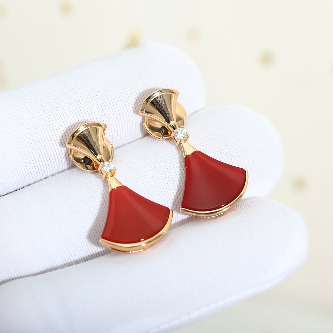[Renovia Jewelry]DREAM Carnelian PINK GOLD EARRINGS