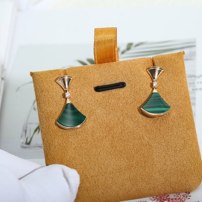 [Renovia Jewelry]DREAM MALACHITE PINK GOLD EARRINGS