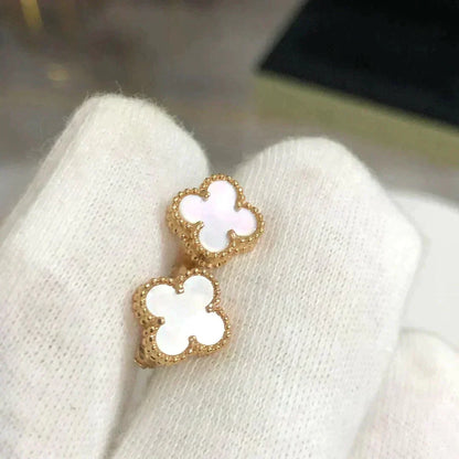 [Renovia Jewelry]CLOVER MINI 9.5MM WHITE MOP EARRINGS