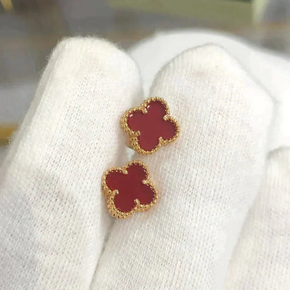 [Renovia Jewelry]CLOVER MINI 9.5MM CARNELIAN EARRINGS