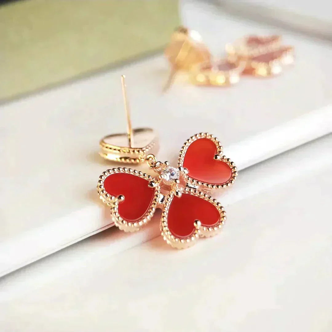 [Renovia Jewelry]SWEET CLOVER CARNELIAN EARRINGS