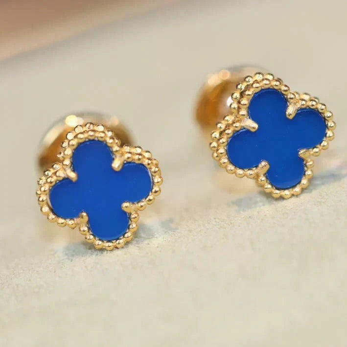 [Renovia Jewelry]CLOVER MINI 9.5MM TURQUOISE EARRINGS