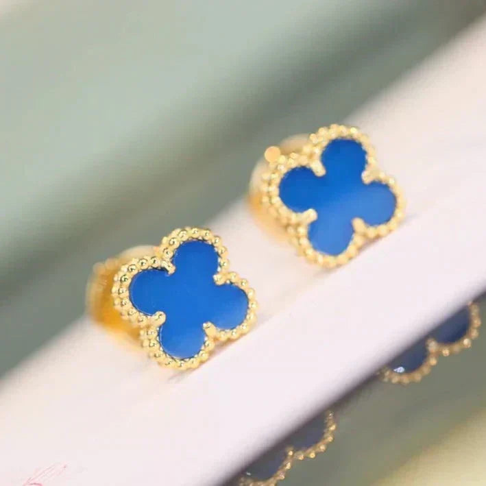 [Renovia Jewelry]CLOVER MINI 9.5MM TURQUOISE EARRINGS