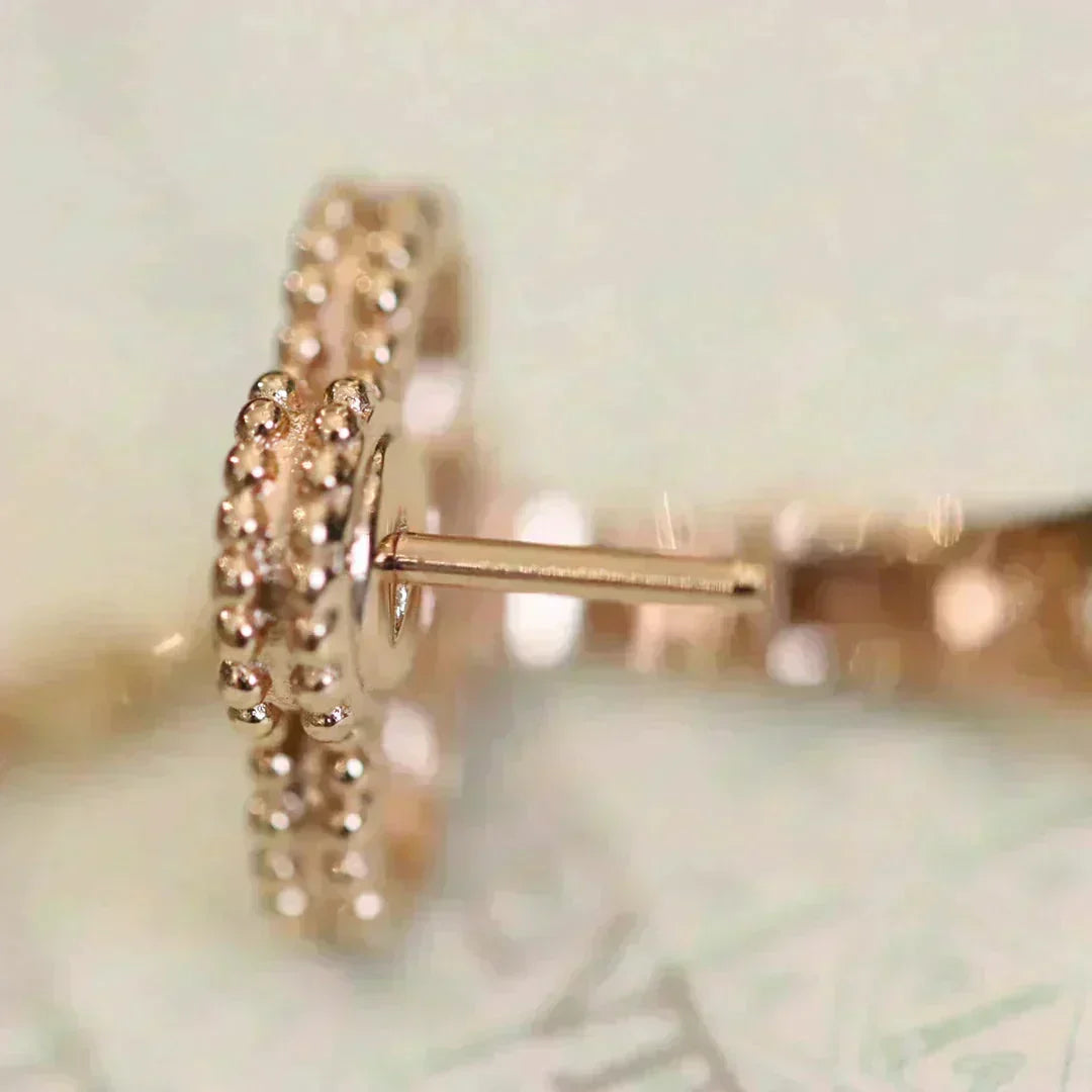 [Renovia Jewelry]CLOVER MEDIUM 1 MOTIFS FUll DIAMOND EARRINGS