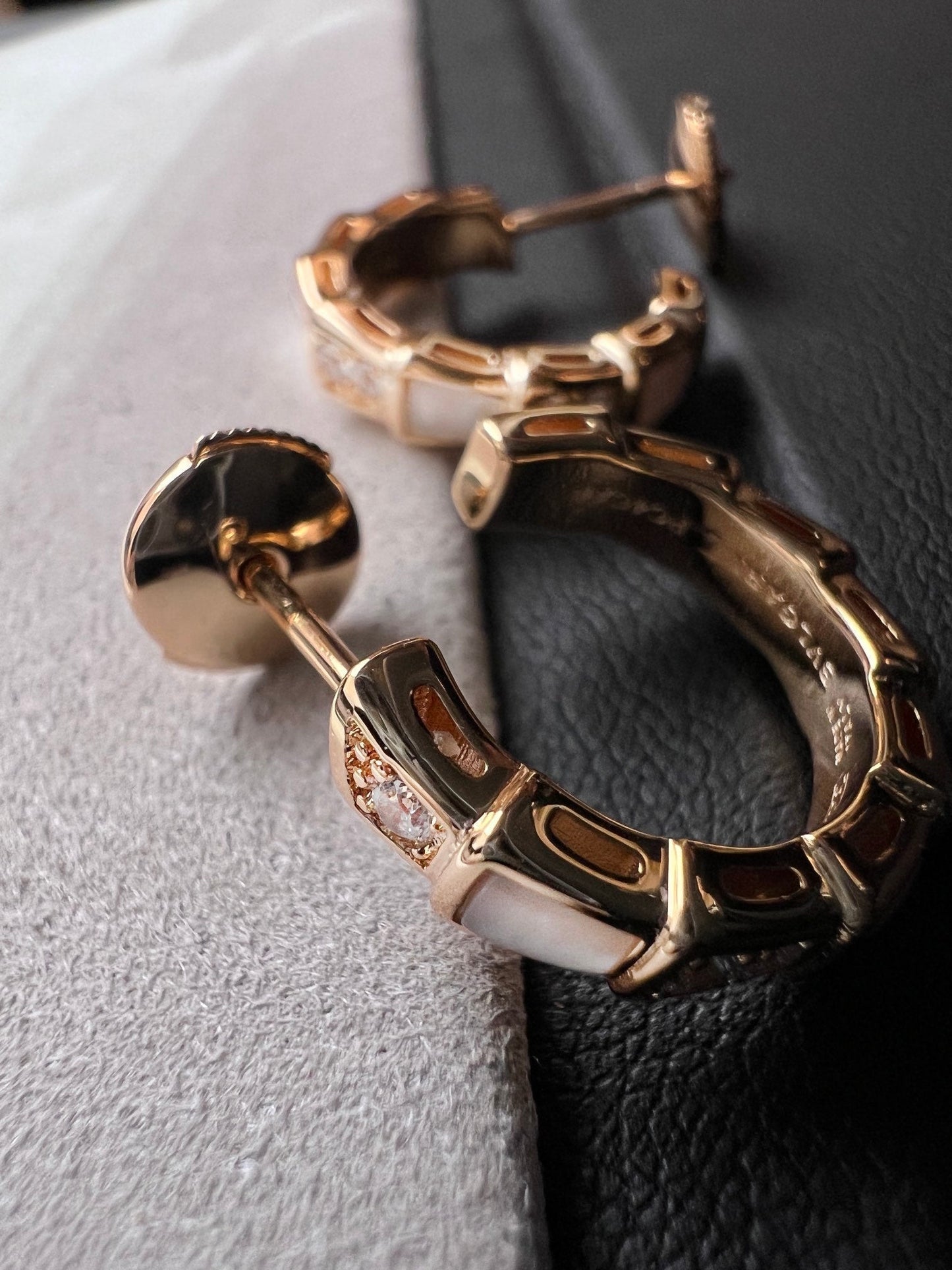 [Renovia Jewelry]SERPENTI MOP PINK GOLD EARRINGS