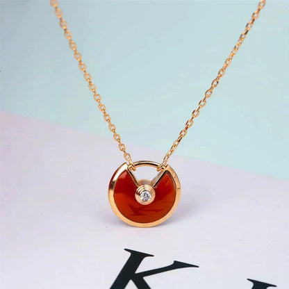 [Renovia Jewelry]AMULETTE GOLD CARNELIAN ONYX NECKLACE