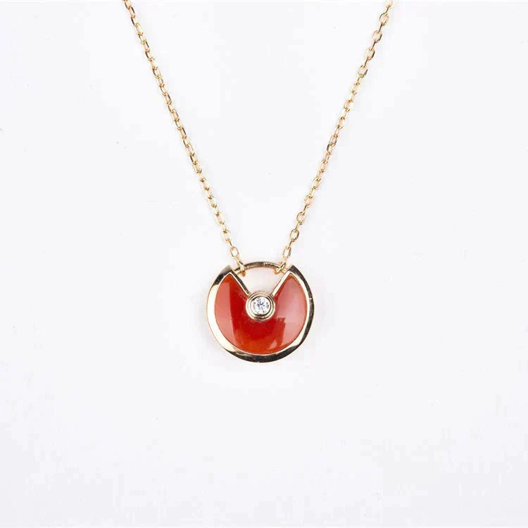[Renovia Jewelry]AMULETTE GOLD CARNELIAN ONYX NECKLACE