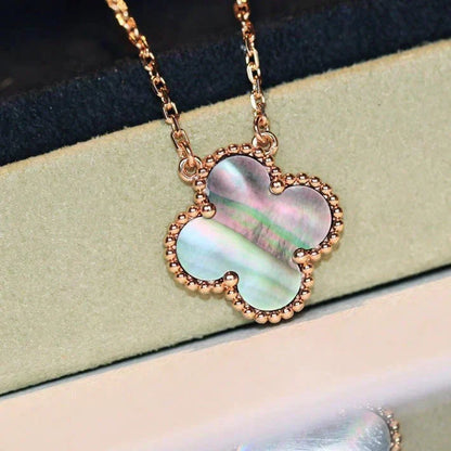 [Renovia Jewelry]CLOVER 15MM  GRAY MOTHER OF PEARL NECKLACE