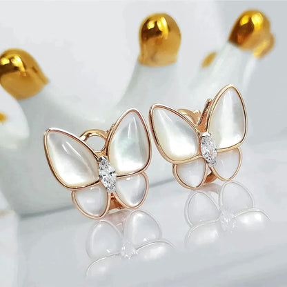 [Renovia Jewelry]BUTTERFLY MOP DIAMOND EARRINGS