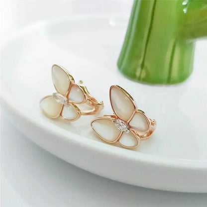 [Renovia Jewelry]BUTTERFLY MOP DIAMOND EARRINGS