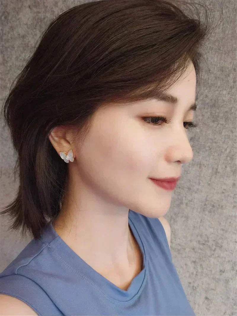 [Renovia Jewelry]BUTTERFLY MOP DIAMOND EARRINGS